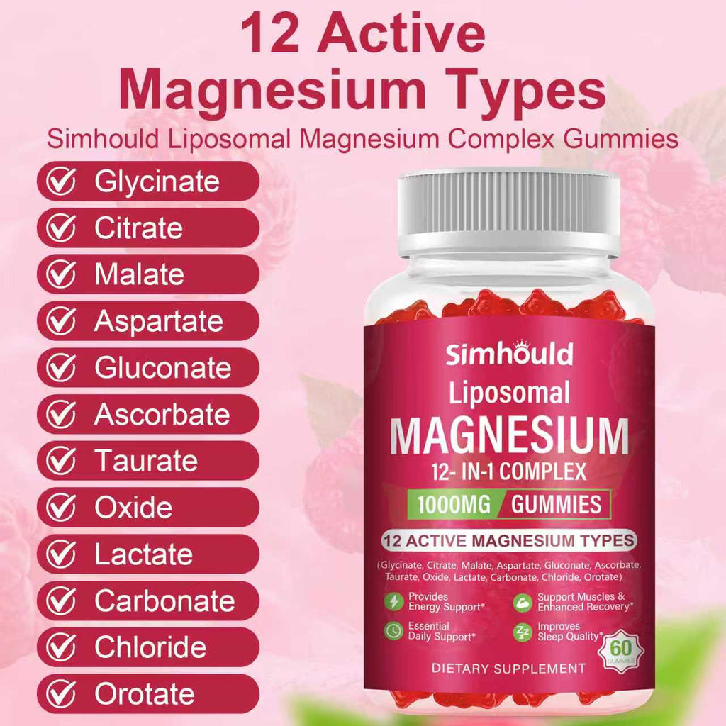 2 Packs Liposomal Magnesium Complex Gummies - Simhould