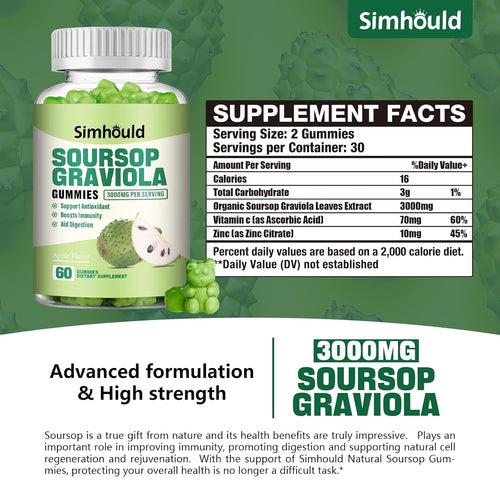 2 Pack Soursop Graviola Gummies - Simhould