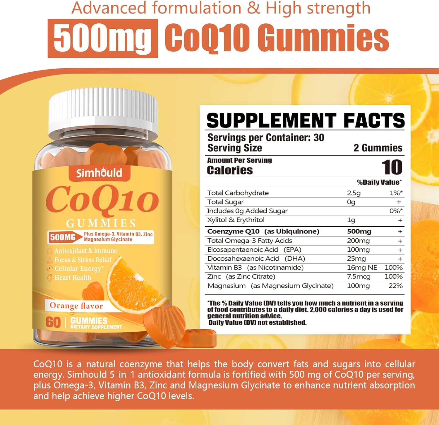 2 Pack CoQ10 500MG Gummies - Simhould