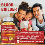 2 Pack Vegan 80MG Iron Supplement Gummies - Pineapple Flavor - Simhould