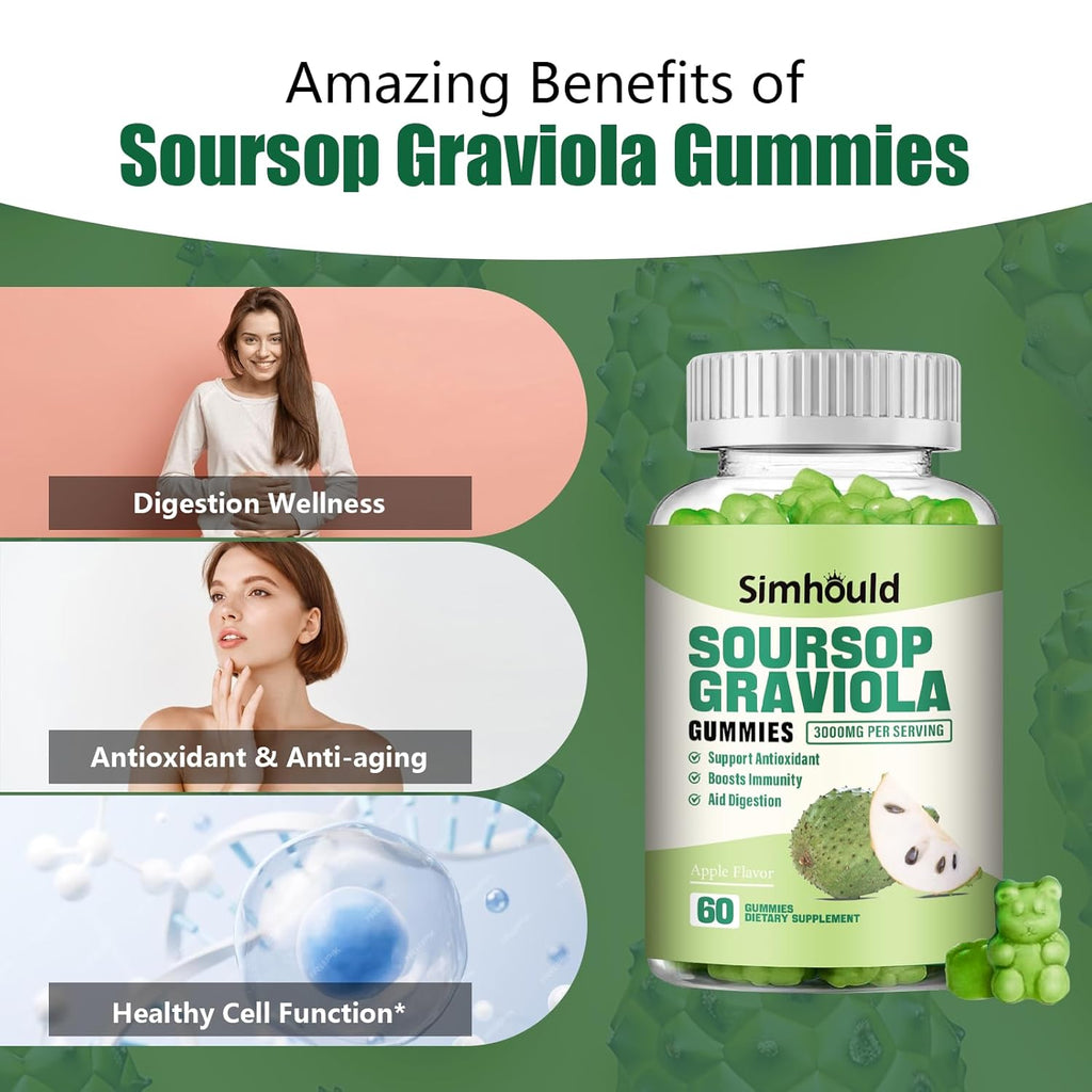2 Pack Soursop Graviola Gummies - Simhould