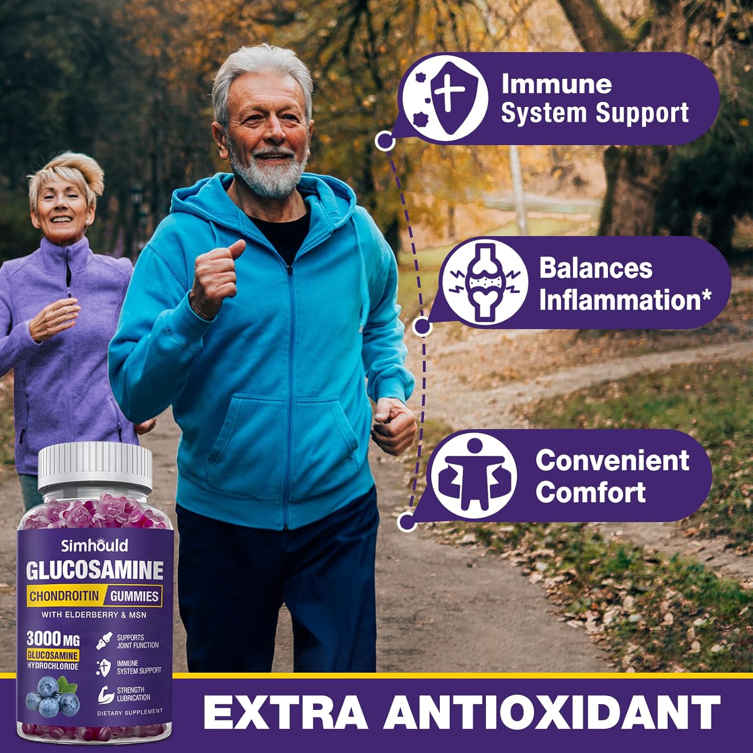 2 Packs Glucosamine Chondroitin Gummies - Simhould