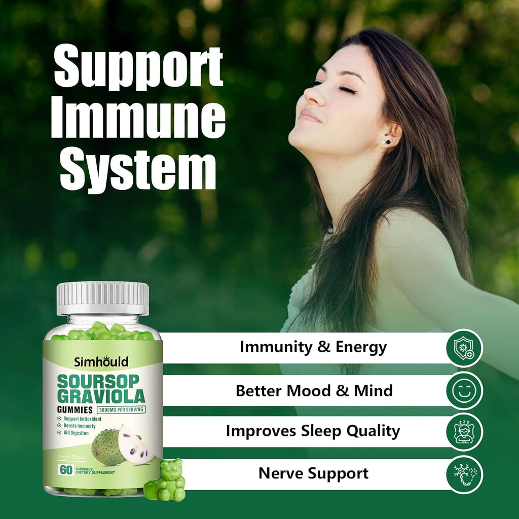 2 Pack Soursop Graviola Gummies - Simhould
