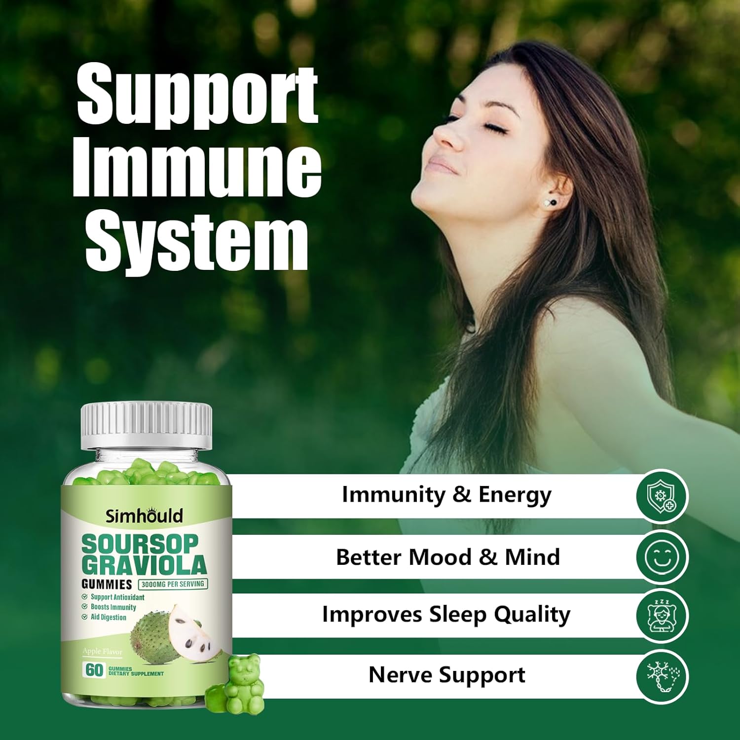 2 Pack Soursop Graviola Gummies - Simhould