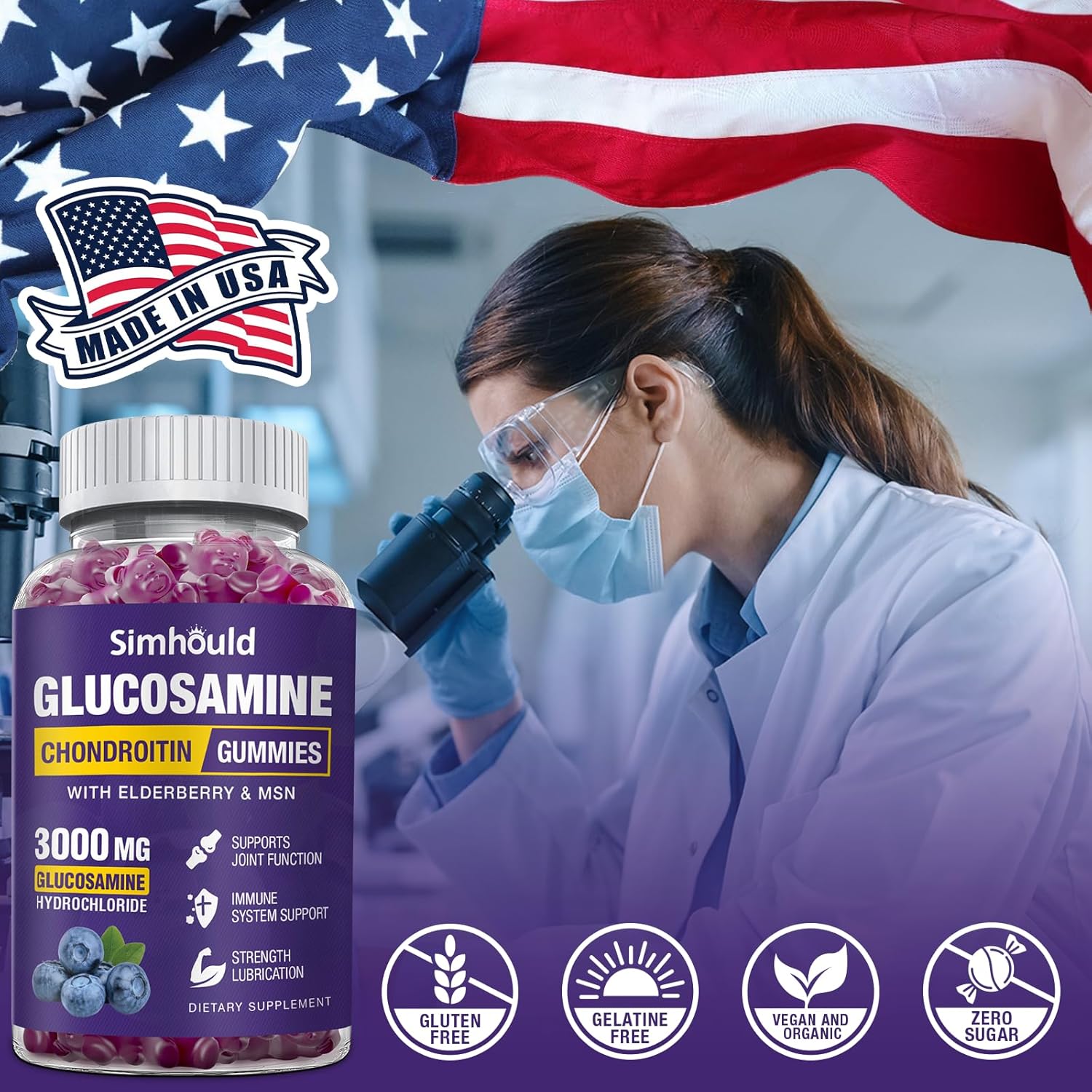 2 Packs Glucosamine Chondroitin Gummies - Simhould